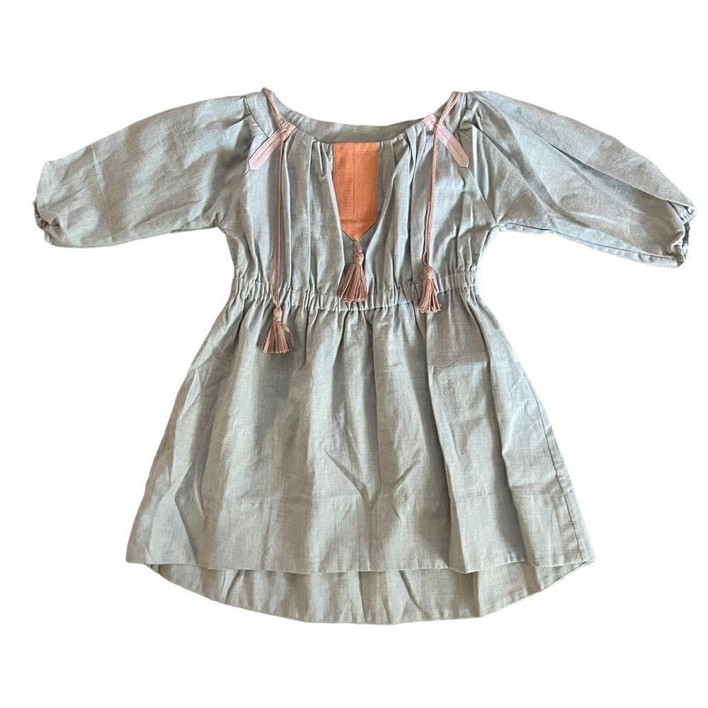 Tia Cibani Tassel Quarter Sleeve Girls Dress Size 3/4